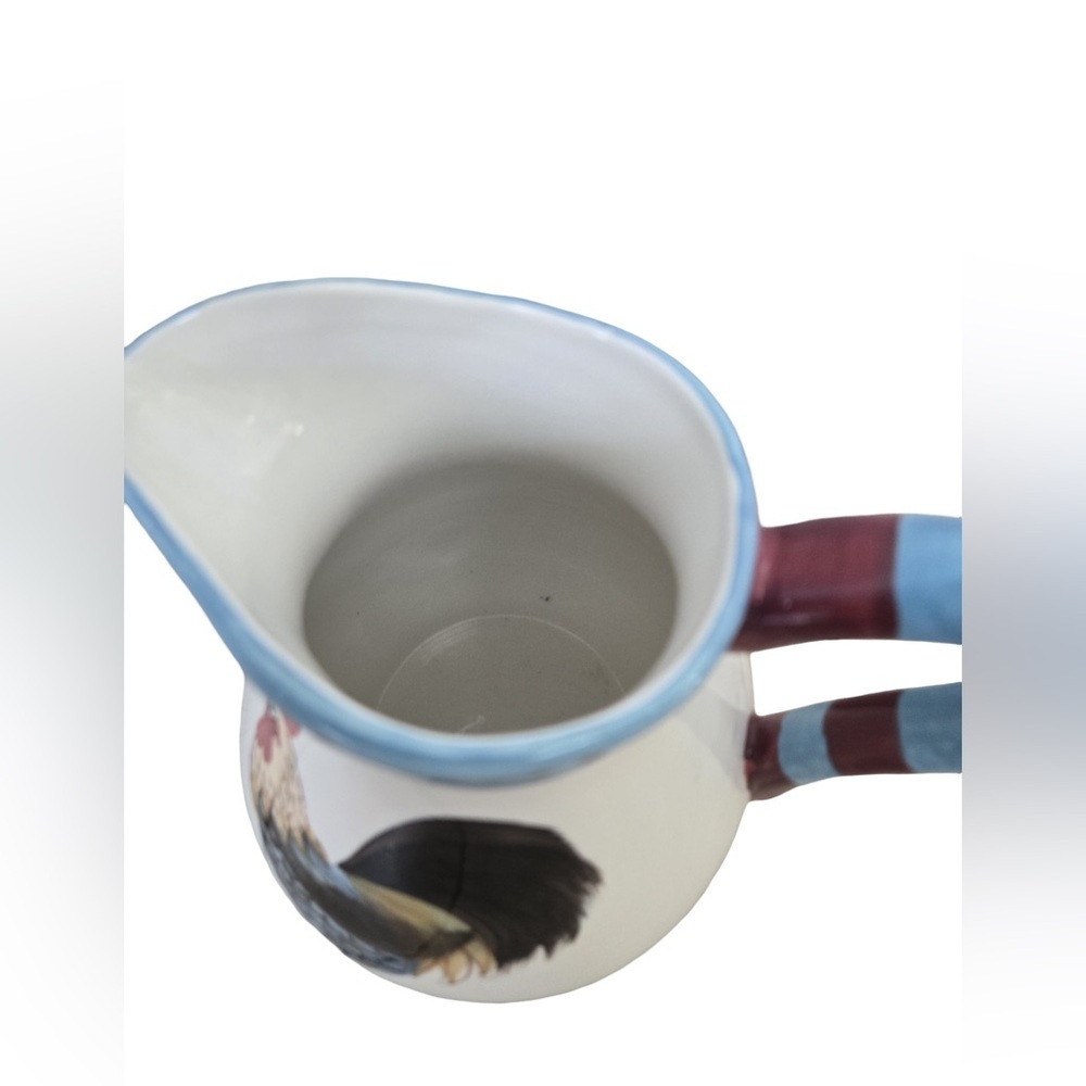 Hand Painted Rooster Pitcher – Farmhouse / Country Kitchen Décor - Picture 5 of 13